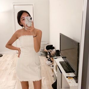 White jean dress size XS princess Polly